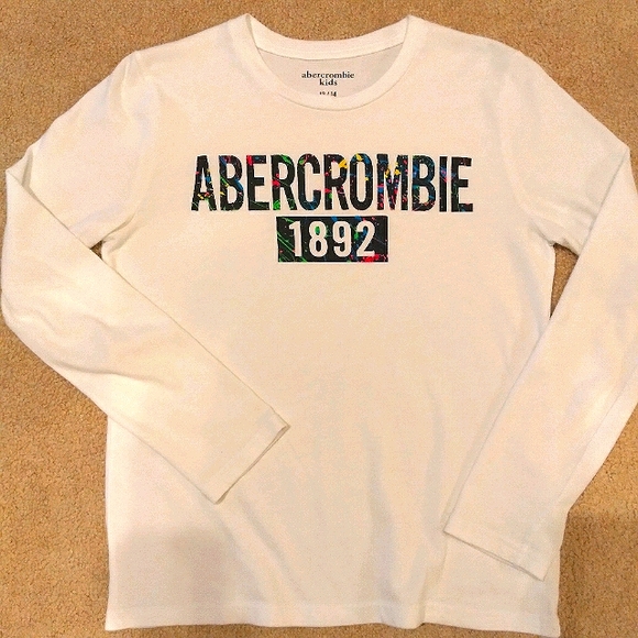 Abercrombie Kids Paint Splatter Logo Long Sleeve T - Picture 1 of 4